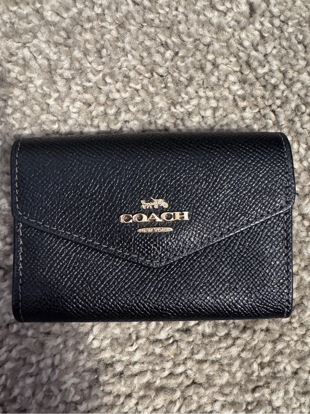 Coach Black Envelope Wallet with Gold Accents